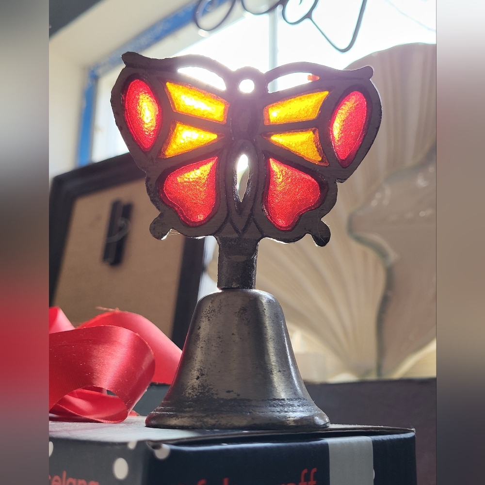 Butterfly Stained Glass Bell